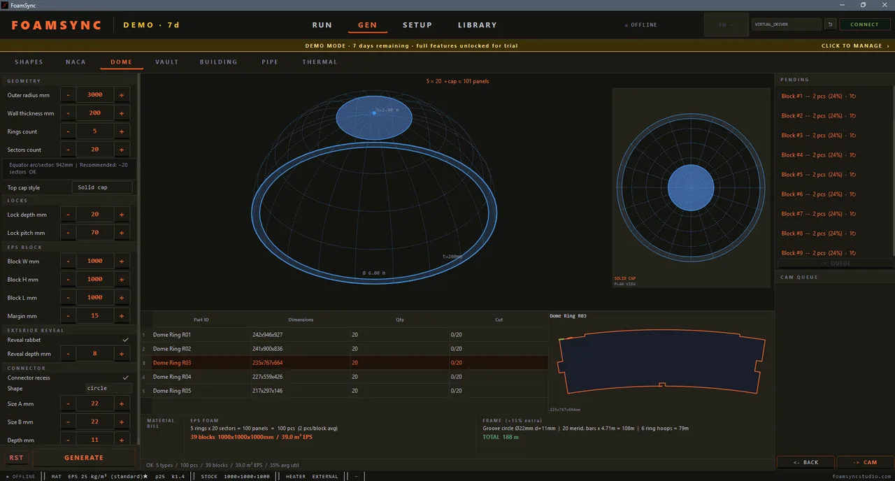 Parametric dome generator